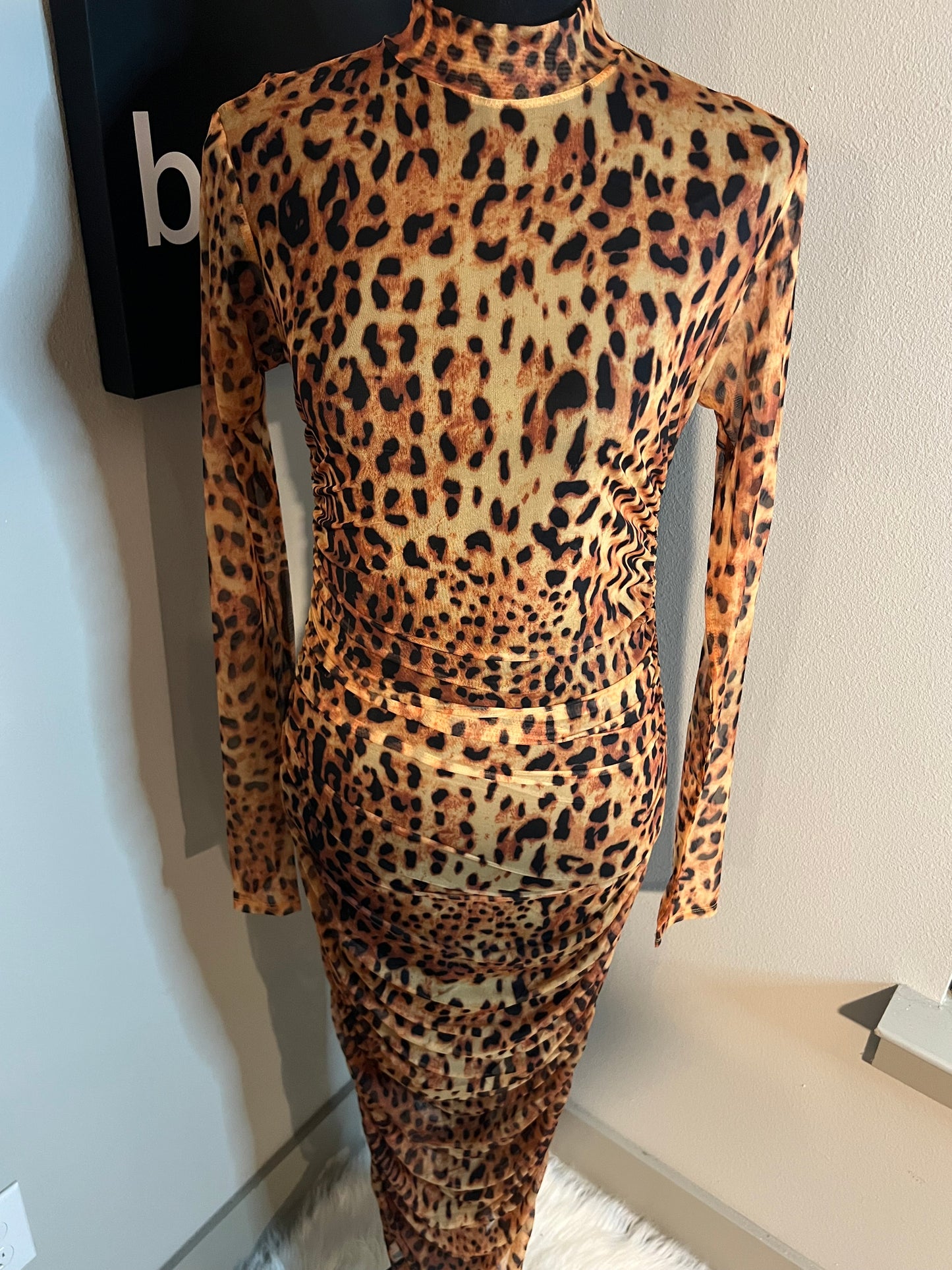 Mesh Leopard Dress